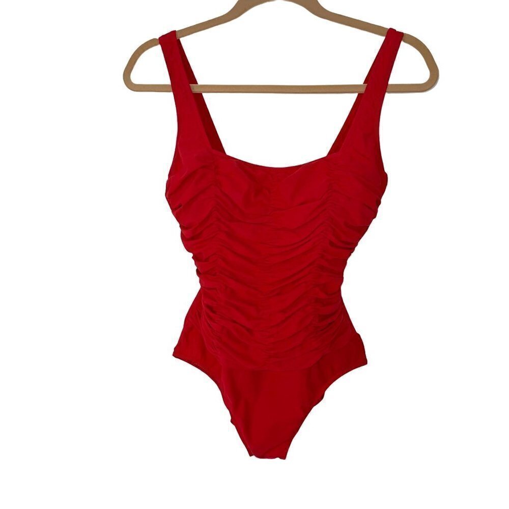 Diva By Rachel Pappo Swimsuit Womens Size 12 One Piece Ruched Made In Romania